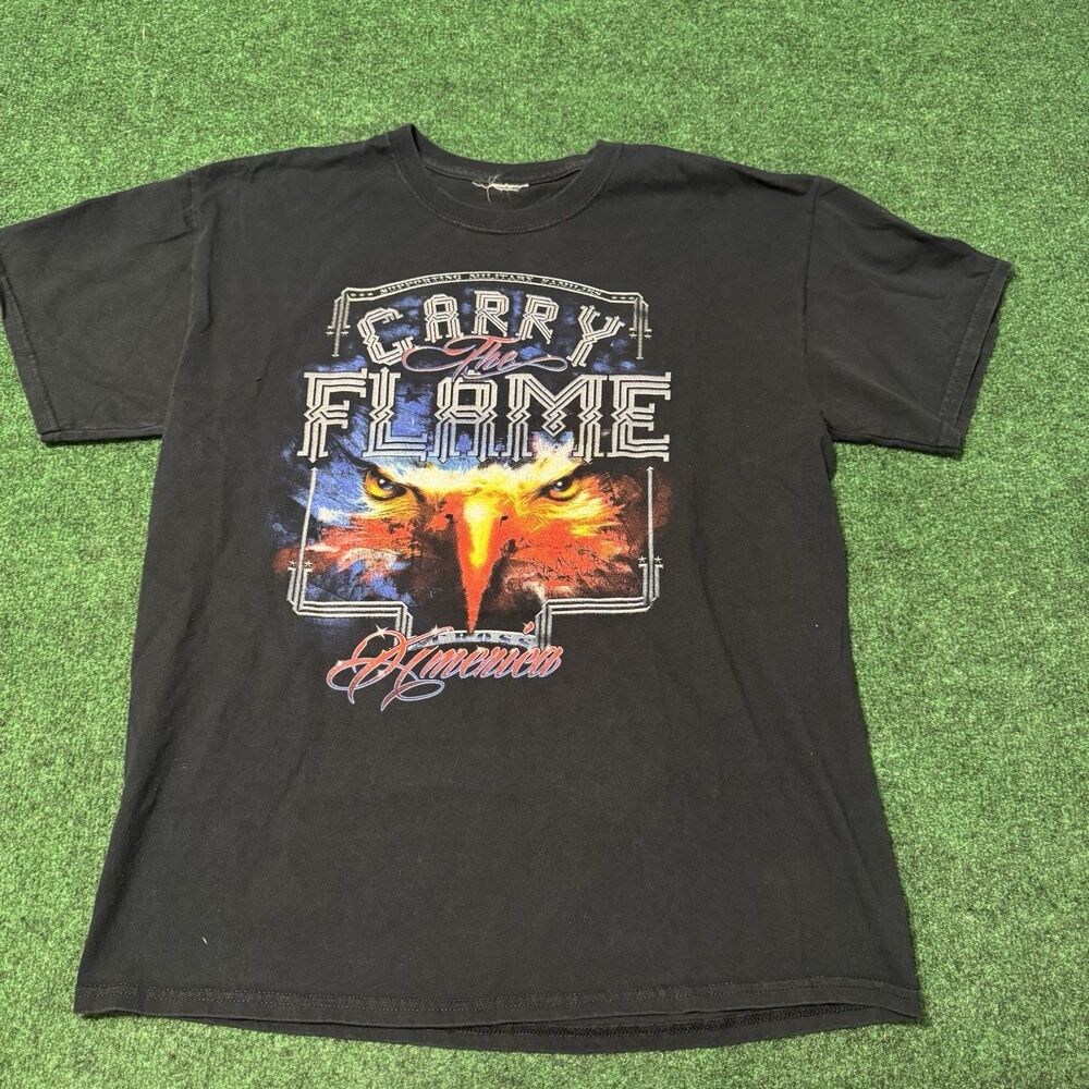 Carry The Flame 2014 Oklahoma Supporters Eagle Graphic T-Shirt Black XL